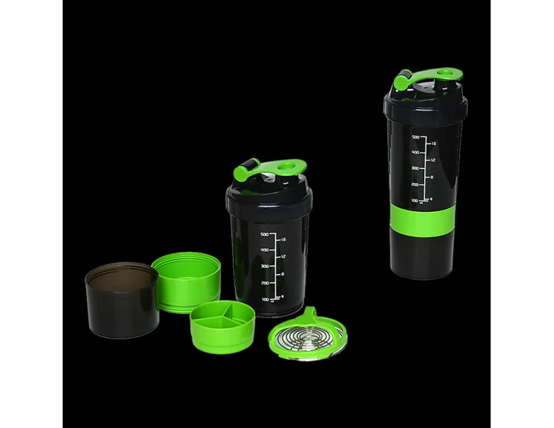 2x Protein Gym Shaker Premium 3 In 1 Smart Style Blender Mixer Cup Bottle Spider
