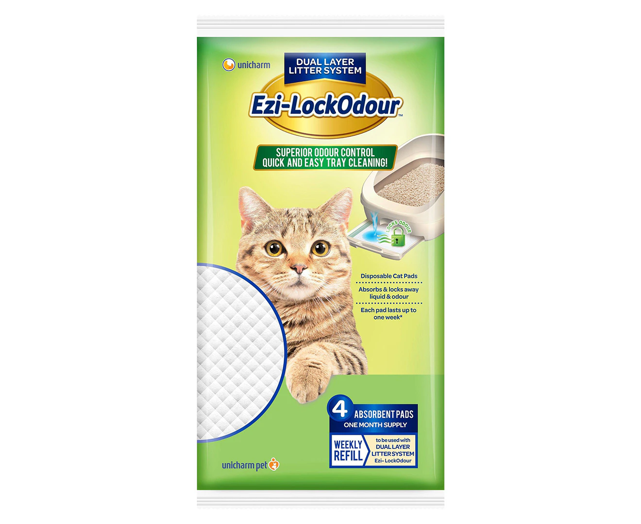 Ezi-LockOdour 4-Pack Cat Litter System Absorbent Cat Pads