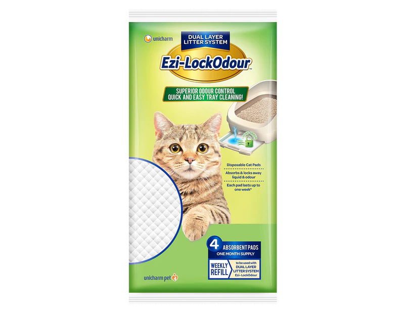 Ezi-LockOdour 4-Pack Cat Litter System Absorbent Cat Pads