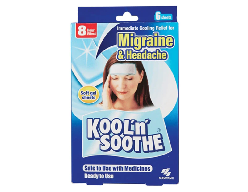 Kool 'n' Soothe Migraine & Headache Cooling Relief Gel Sheets 6pk
