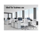 ALFORDSON Mesh Office Chair Mid Back White Grey