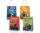 12pk Monster Truck Theme Party Paper Loot Lolly Bags | Kids Birthday Gift Bags Party Favour