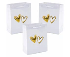Gold Hearts Gift Bags 22cm (Pack of 12)