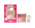 Big Beauty Love Radiant Highlight and Glow Quad With Brush by MCoBeauty for Women - 2 Pc 0.705oz Highlighter, Brush