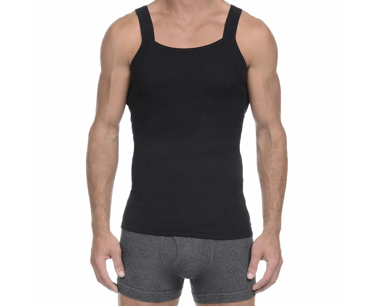 2xist Essentials Square Cut Tank Top 2-Pack 20227 Black