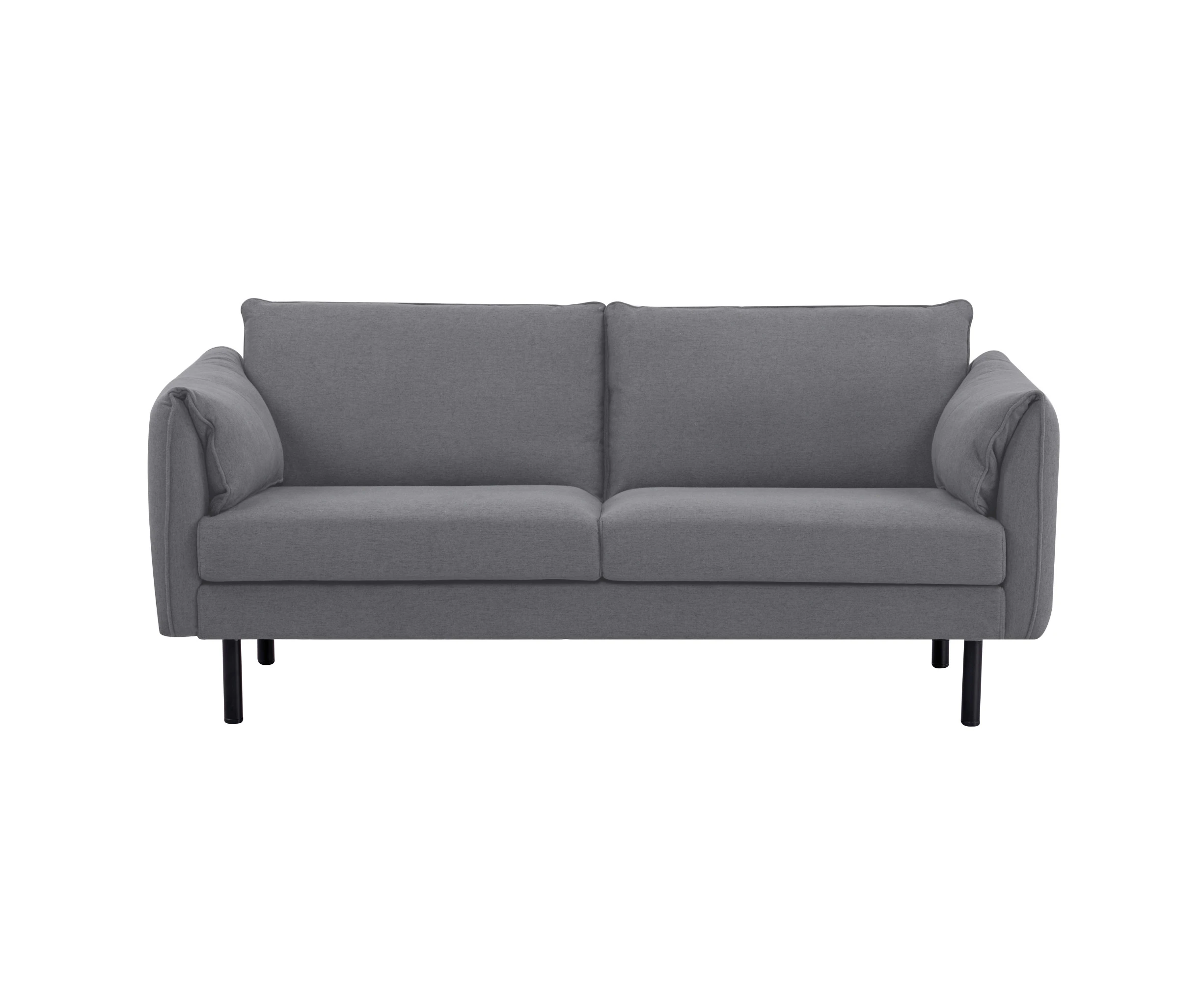 Channel 3 Seater Fabric Sofa Lounge Couch Dark Grey