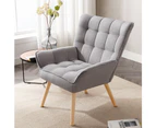 Furb Armchair Lounge Chair Upholstered Accent Chairs Fabric Grey