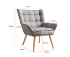Furb Armchair Lounge Chair Upholstered Accent Chairs Fabric Grey
