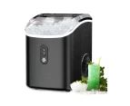 YOPOWER 15KG Nugget Ice Maker Countertop, Crushed Ice Makers with Self-Cleaning Pebble Ice Maker Black