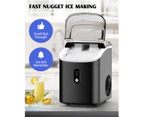 YOPOWER 15KG Nugget Ice Maker Countertop, Crushed Ice Makers with Self-Cleaning Pebble Ice Maker Black