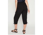 MILLERS - Womens Pants / Trousers -  Crop Length Drawcord Waist And Hem Rayon Pant - Black