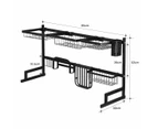Multifunctional Kitchen Over Sink Dish Drying Rack Stainless Steel Storage Shelf Organiser