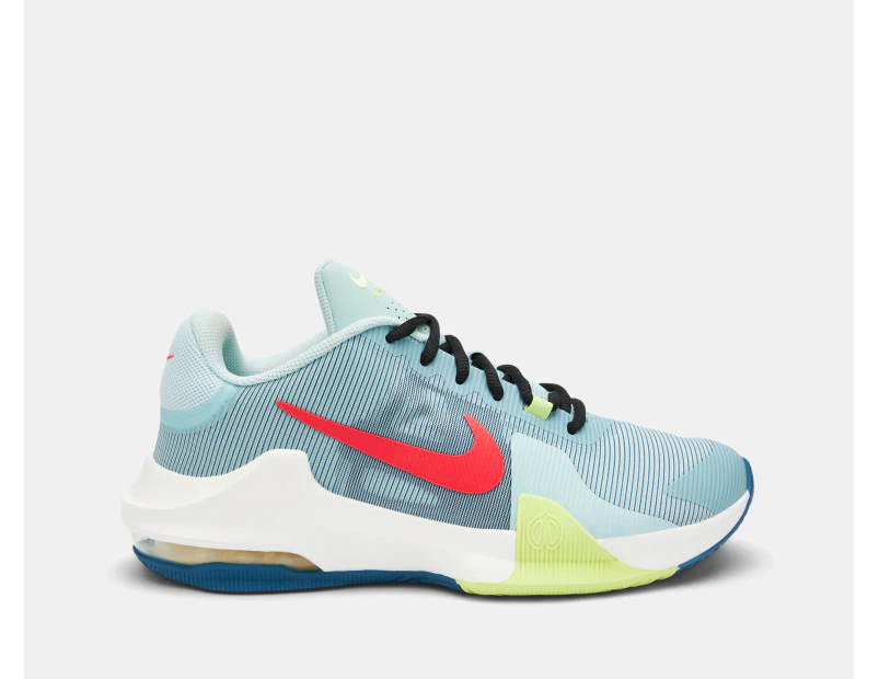 Nike Men's Air Max Impact 4 Basketball Shoes - Jade Ice/Industrial Blue/Light Lemon Twist/Bright Crimson