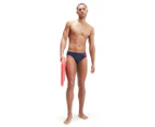 Speedo Men's Medley Logo 7cm Swim Briefs - Navy/Orange