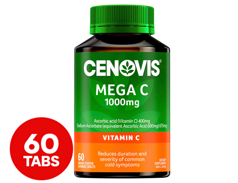 Cenovis Mega Vitamin C for Immune Support 1000mg 60 Chewable Tablets