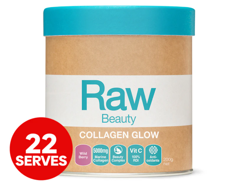 Amazonia Raw Beauty Collagen Glow 5000mg Wild Berry 200g