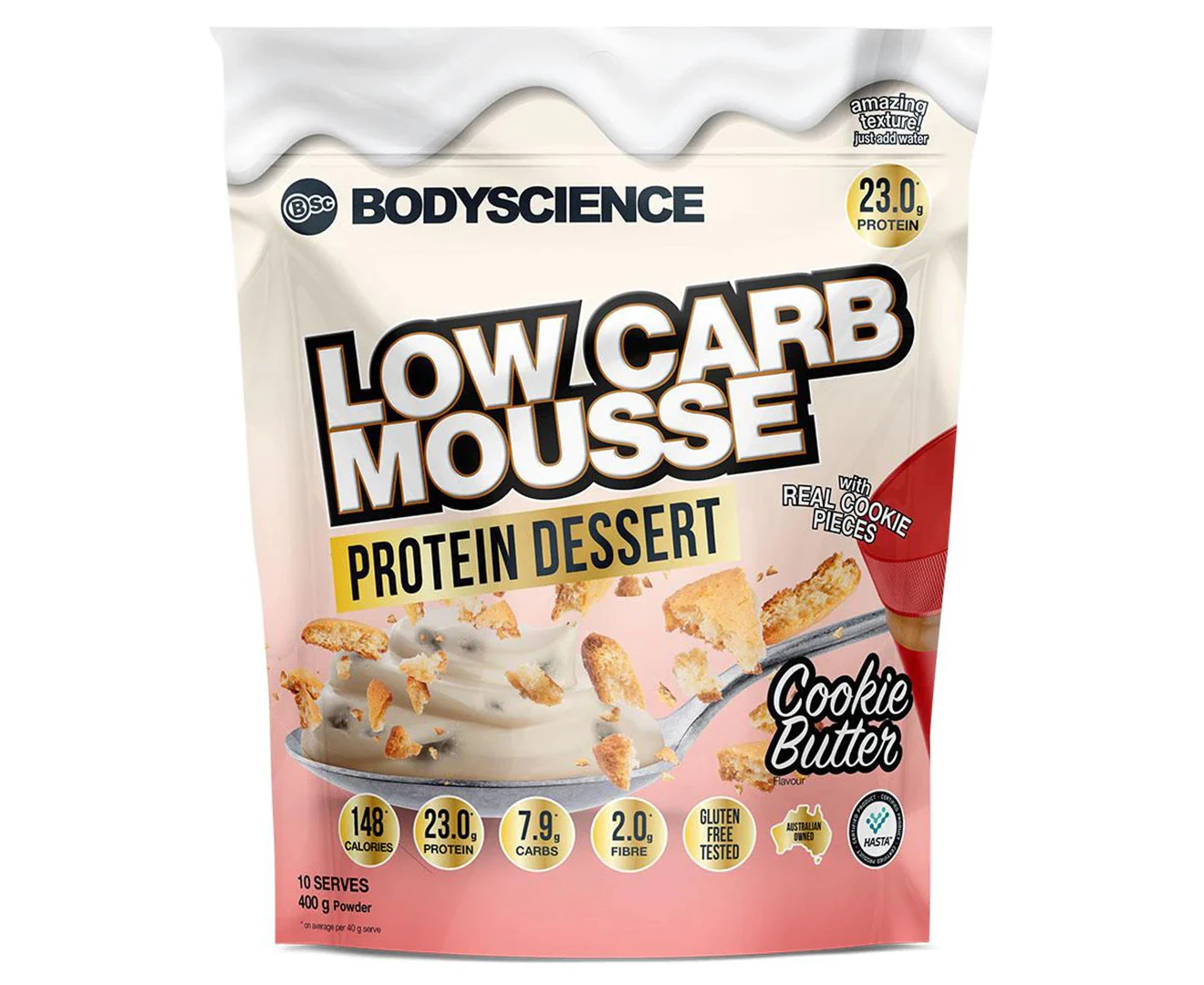 BSc Low Carb Mousse Protein Dessert Cookie Butter 400g