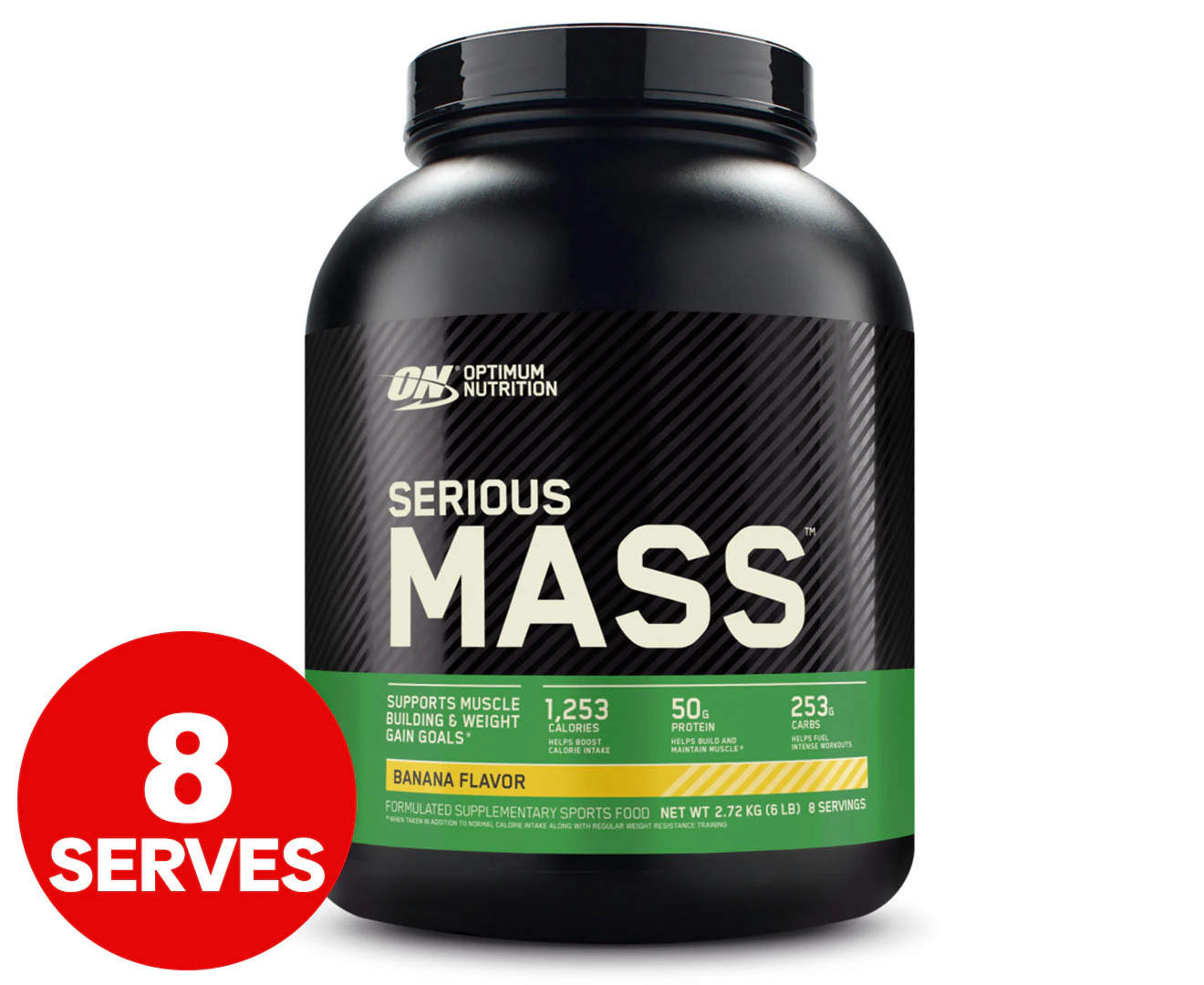 Optimum Nutrition Serious Mass Protein Powder Banana 2.72kg / 8 Serves