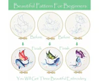 4 Pack Embroidery Kit for Beginners, Cross Stitch Kits Include 1 Wooden Embroidery Hoops Color Threads Needlepoint Kit for Adults