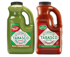 Tabasco Duo Set Green Pepper + Sriracha Hot Chilli Sauce 1.89L Pack 2