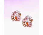 Petite Floral With Bird Stud Earrings