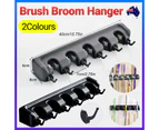 Broom Hanger Mop Holder Wall Mounted Brush Storage Rack Organizer Kitchen Tool - Black
