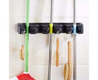 Broom Hanger Mop Holder Wall Mounted Brush Storage Rack Organizer Kitchen Tool - Black