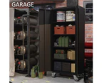 Mobile Steel Storage Cabinet - Metal Garage Cupboard on Lockable Wheels 1828mm