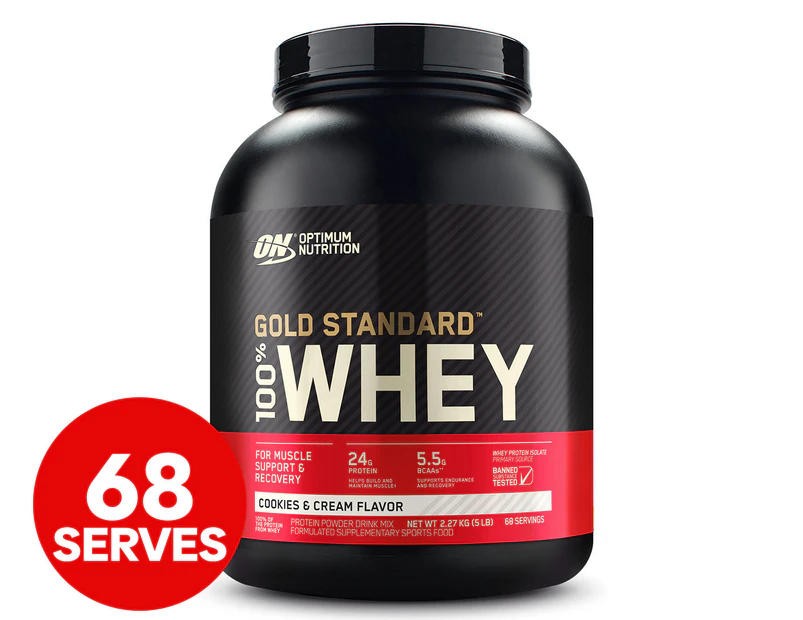 Optimum Nutrition Gold Standard 100% Whey Protein Powder Cookies & Cream 5lb