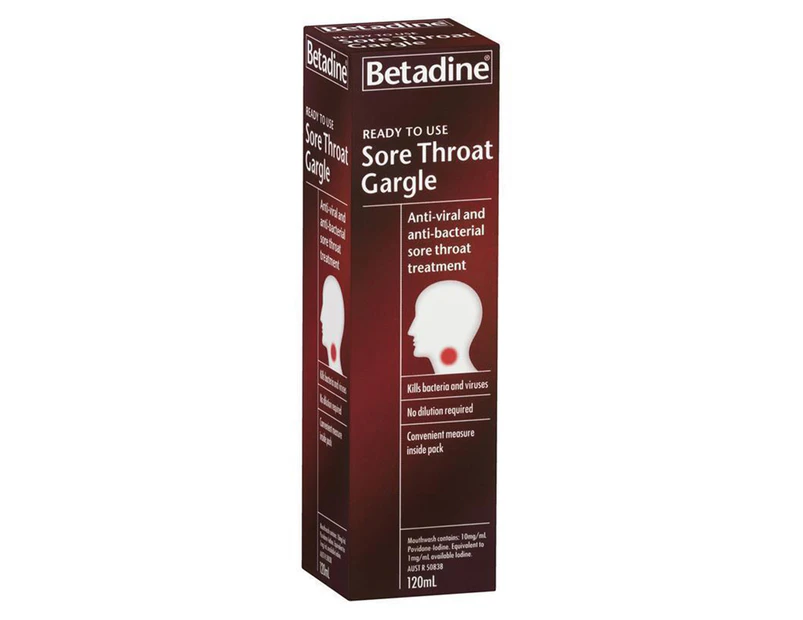 Betadine Sore Throat Ready To Use Gargle 120mL