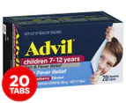 Advil Children's 7-12 Years Pain & Fever Relief Chewable Raspberry 20 Tabs