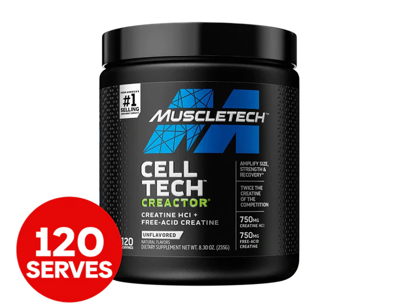 MuscleTech Creactor Creatine HCL Formula Unflavoured 235g / 120 Serves