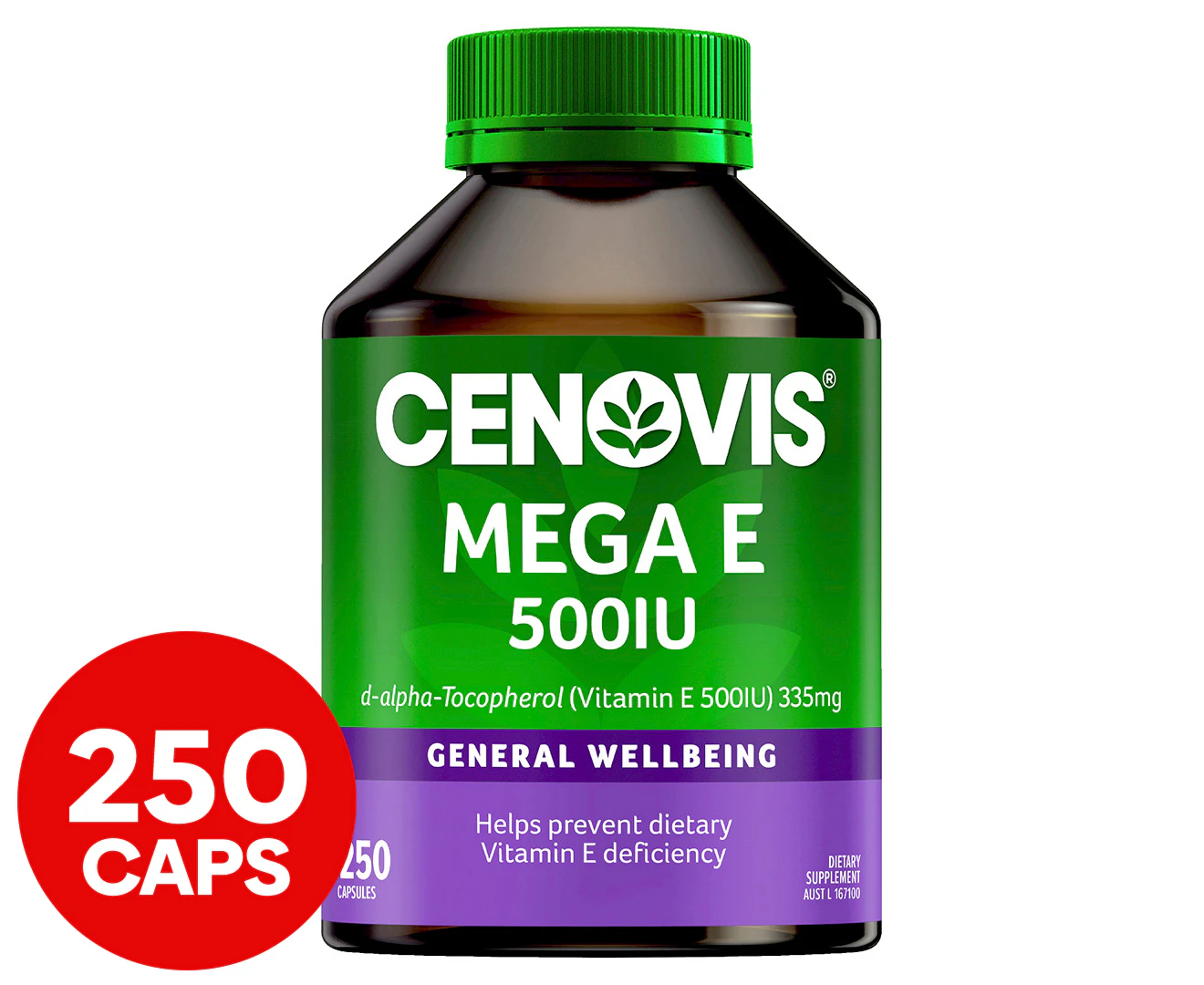 Cenovis Mega Vitamin E 500IU 250 Capsules