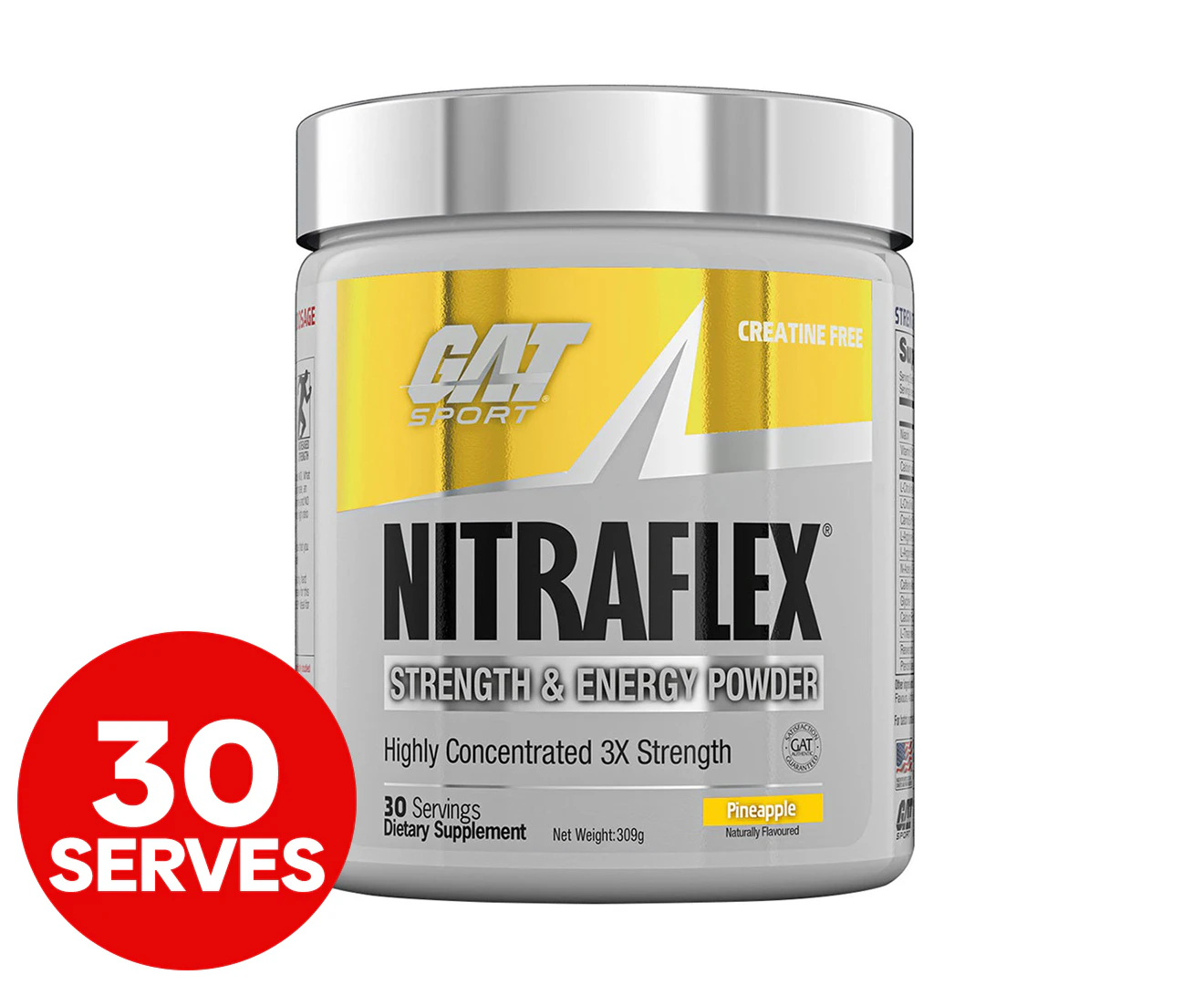 GAT Nitraflex Pre-Workout Pineapple 309g / 30 Serves