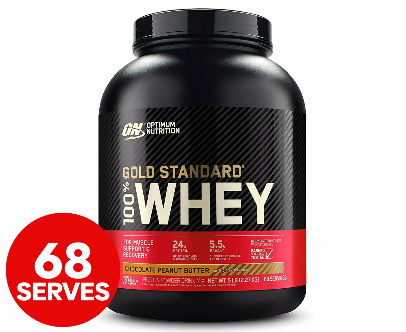 Optimum Nutrition Gold Standard 100% Whey Chocolate Peanut Butter 5lb