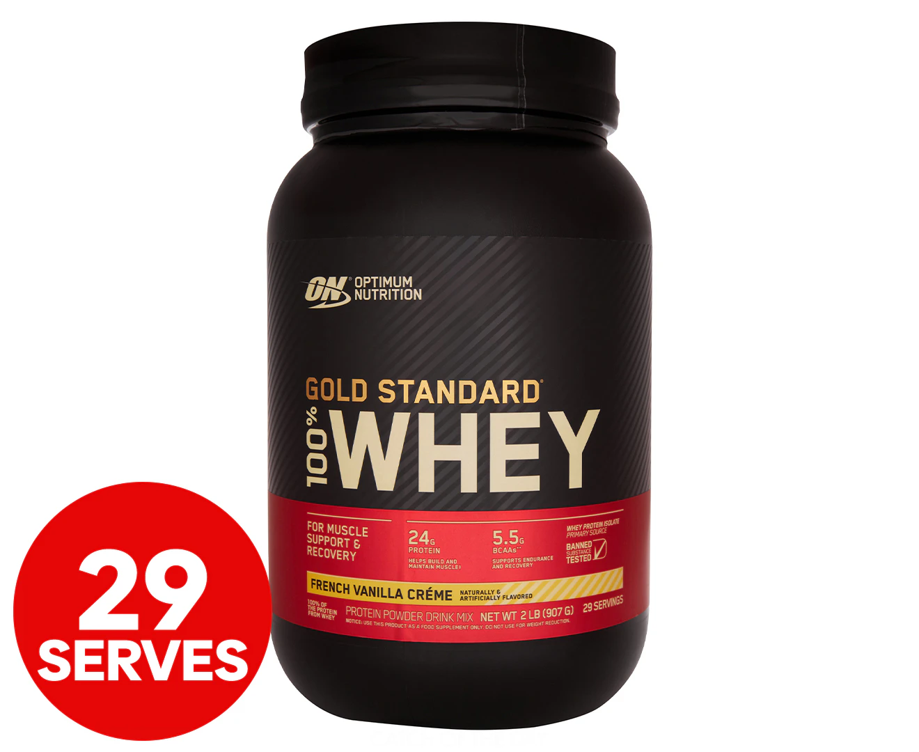 Optimum Nutrition Gold Standard 100% Whey Protein Powder French Vanilla Creme 907g