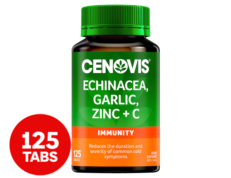 Cenovis Echinacea, Garlic, Zinc and Vitamin C  for Immune Support 125 Tablets