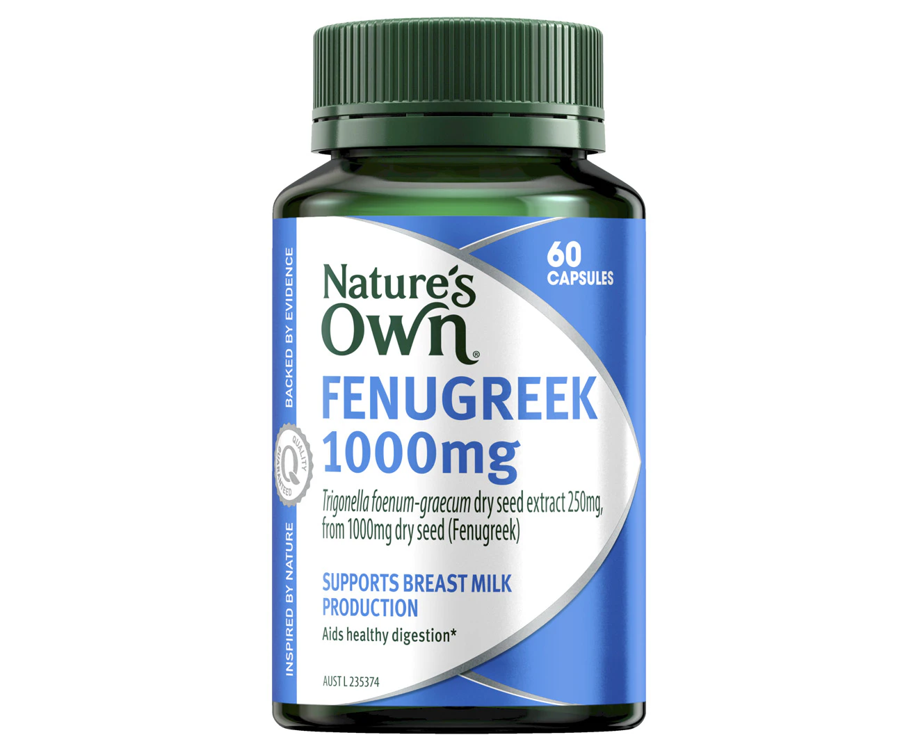 Nature's Own Fenugreek 1000mg for Breast Milk Production Support 60 Capsules