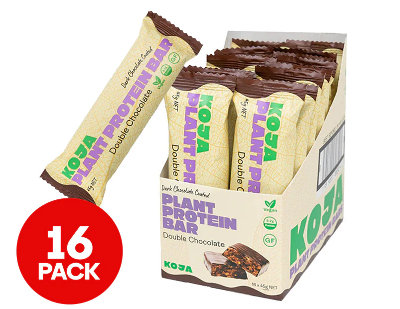 KOJA CHOC PROTEIN BAR DOUBLE CHOC 45G X 16