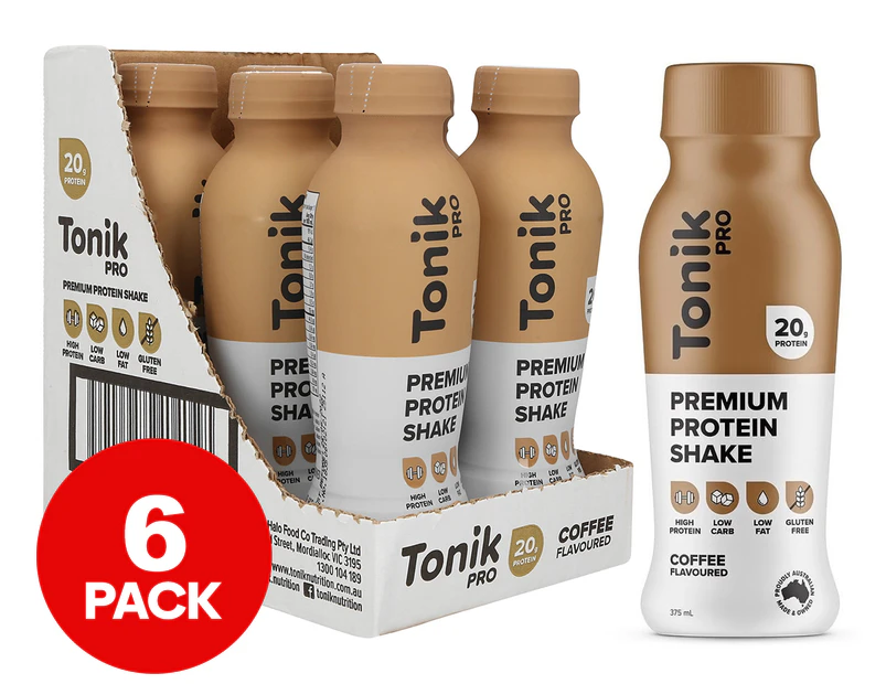 6 x Tonik Pro Premium Protein Shake Coffee 375mL