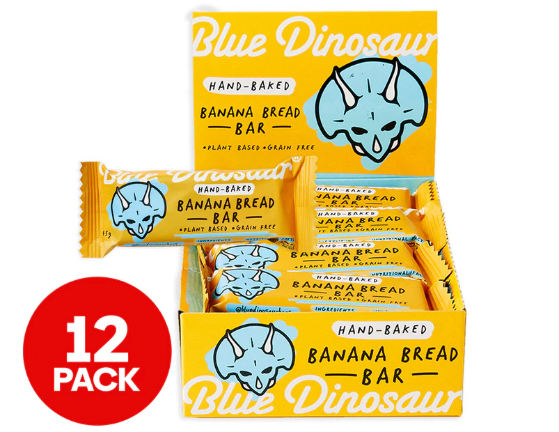 12 x Blue Dinosaur Paleo Bars Banana Bread 45g
