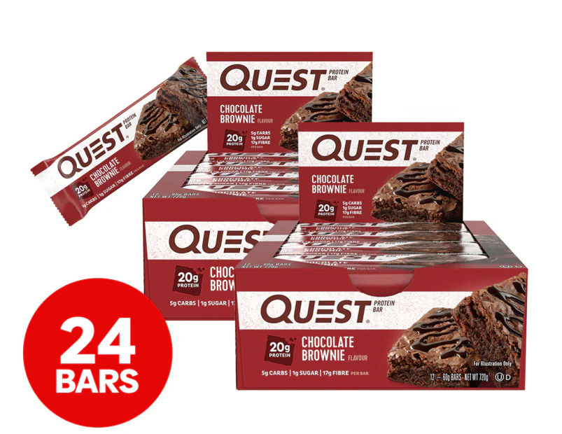 2 x 12pk Quest Protein Bars Chocolate Brownie 60g