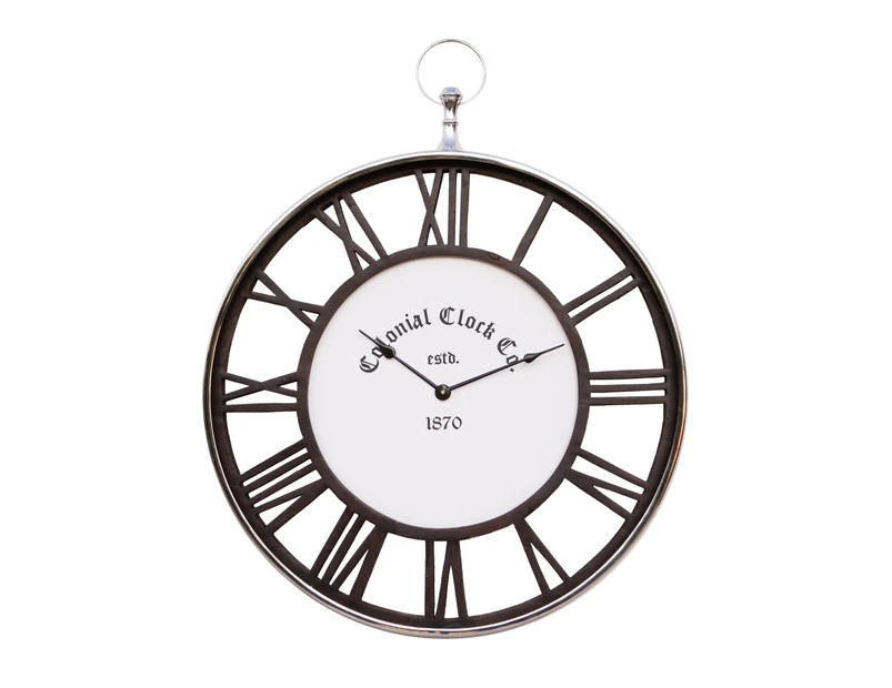 SSH COLLECTION Colonial Clock Co 60cm Dark Wood Wall Clock