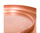 Set of 2 SSH COLLECTION Lennox Round 40 and 60cm Serving Trays - Hammered Antique Copper