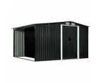 vidaXL Garden Shed with Sliding Doors Anthracite 329.5x205x178 cm Steel