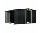 vidaXL Garden Shed with Sliding Doors Anthracite 329.5x205x178 cm Steel