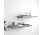 vidaXL Floating Wall Shelves 2 pcs Grey 60x23.5x3.8 cm MDF