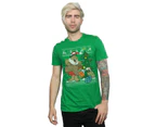 The Flintstones Mens Christmas Fair Isle T-Shirt (Irish Green) - BI25096