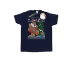 The Flintstones Mens Christmas Fair Isle T-Shirt (Navy Blue) - BI25096