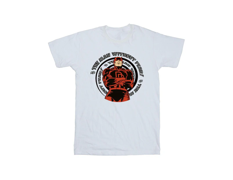 Marvel Girls Comics Daredevil Spiral Cotton T-Shirt (White) - BI26380